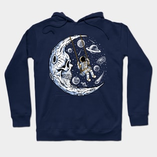 astronaut playing swing skull moon Hoodie